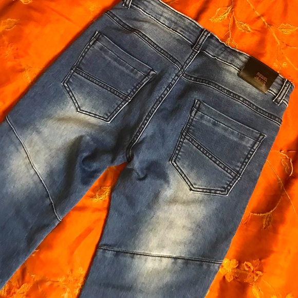 NWOT REBEL JEANS CO FRENCH TERRY STRETCH KNITTED MOTO YOUTH SIZE 12 JEANS NEW! - Picture 4 of 14
